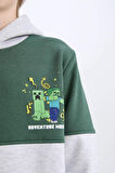 DeFacto Erkek Çocuk Minecraft Kapüşonlu Sweatshirt D6746A824WNGR400
