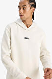 Defacto D7364 Bej DeFactoFit Standart Fit Kapüşonlu Skuba Dalgıç Kumaş Sporcu Sweatshirt