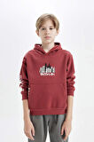 DeFacto Erkek Çocuk Baskılı Kapüşonlu Kanguru Cepli Sweatshirt C9797A824WNOG355