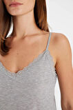 DeFacto Pijama Takım Ribana Askılı Üst Şort-Fall in Love C7996AX24HSGR93