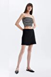 DeFacto Slim Fit Dar Kesim Çizgili Straplez Fitilli Kaşkorse Bluz D4549AX24SMBK81