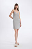 DeFacto Regular Fit V Yaka Ribana Askılı Gecelik-Fall in Love D0648AX24HSGR93