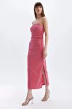 DeFacto Bodycon Straplez Bürümcük Midi Elbise D3510AX24HSPN296