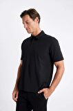 DeFacto New Regular Fit Basic Düz Kısa Kollu Siyah Polo Tişört D4778AX24SMBK81