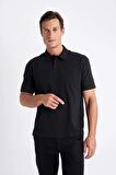 DeFacto New Regular Fit Basic Düz Kısa Kollu Siyah Polo Tişört D4778AX24SMBK81