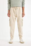 DeFacto Regular Fit Jogger Eşofman Altı Kargo Cepli Basic Düz Beli Bağcıklı Lastikli Paça Y5533AZ24AUBG702