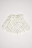 Kız Bebek Büyük Yaka Puantiye Twill Uzun Kollu Gömlek