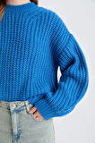 DeFacto Coool Oversize Geniş Kalıp Bisiklet Yaka Triko Kazak V1811AZ24CWBE124