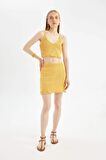 DeFacto Coool Slim Fit Dar Kesim Kroşe Mini Etek D3583AX24HSYL56