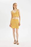 DeFacto Coool Slim Fit Dar Kesim Kroşe Mini Etek D3583AX24HSYL56