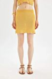 DeFacto Coool Slim Fit Dar Kesim Kroşe Mini Etek D3583AX24HSYL56