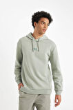 DeFacto %100 Pamuk Relax Fit Kapüşonlu Baskılı Sweatshirt Y9652AZ24AUGN1102