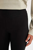 DeFactoFit Siyah Yüksek Bel Beli Saran Pamuklu Basic Düz Sporcu Tayt Z6327AZ24AUBK81