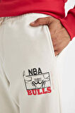 DeFactoFit Kalın Jogger Eşofman Altı NBA Chicago Bulls Standart Fit Cepli Düz Paça C9275AX24AUBG662