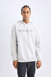 DeFactoFit NBA Brooklyn Nets Standart Fit Kapüşonlu Baskılı Jakarlı Sweatshirt C8916AX24AUGR519