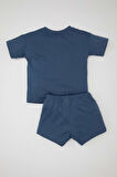 DeFacto Erkek Bebek 2'li Takım Baskılı Kısa Kollu Tişört Üst Beli Lastikli Kısa Şort Alt C6082A524SMBE341