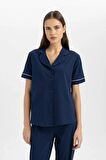 DeFacto Fall in Love Regular Fit Kısa Kollu Pijama Takım D0917AX24SMNV31