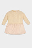Kız Bebek Örgülü Uzun Kollu Elbise