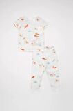 DeFacto Erkek Bebek Pijama Takımı Penye Desenli Kısa Kollu Üst Beli Lastikli Uzun Alt C3521A524SMER105