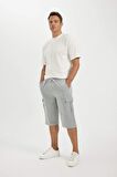 DeFacto Slim Fit Dar Kesim Cepli Basic Düz Kapri Şort T4693AZ24SMGR210
