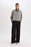 DeFactoFit Wide Leg Geniş Paça Cepli Sporcu Dokuma Pantolon C9416AX25SPBK81