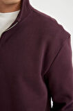 DeFacto Comfort Regular Fit Rahat Kalıp Fermuarlı Dik Yaka Basic Düz Sweatshirt X7405AZ24AUBR150