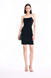 DeFacto Bodycon Kare Yaka Siyah Askılı Mini Elbise D3265AXNSBK81