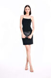 DeFacto Bodycon Kare Yaka Siyah Askılı Mini Elbise D3265AXNSBK81