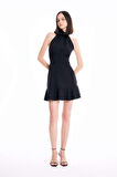 DeFacto Halter Yaka Kolsuz Mini Abiye Elbise D3267AXNSBK27