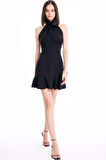 DeFacto Halter Yaka Kolsuz Mini Abiye Elbise D3267AXNSBK27