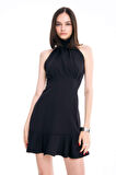DeFacto Halter Yaka Kolsuz Mini Abiye Elbise D3267AXNSBK27