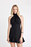 DeFacto Halter Yaka Kolsuz Mini Abiye Elbise D3267AXNSBK27