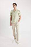 DeFacto Modern Fit Yazlık Polo Yaka Aerobin Kısa Kollu Gömlek V8406AZ24SMGN270