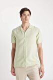 DeFacto Modern Fit Yazlık Polo Yaka Aerobin Kısa Kollu Gömlek V8406AZ24SMGN270