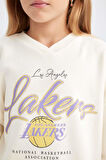 DeFacto Kız Çocuk NBA Los Angeles Lakers Oversize Geniş Kalıp Bisiklet Yaka Sweatshirt C9506A824AUER99
