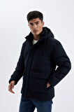 DeFacto 	Slim Fit Dar Kesim Şişme Mont Kapüşonlu Fermuarlı Çift Cepli A3489AX24WNNV256