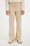 DeFacto Kız Çocuk Flare Fit İspanyol Paça Basic Düz Triko Pantolon A6029A824WNBG588