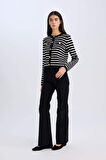 DeFacto Flare Fit Kadife Kışlık Pantolon Cepli Yüksek Bel İspanyol Paça Fitilli S0612AZ24WNBK81