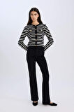 DeFacto Flare Fit Kadife Kışlık Pantolon Cepli Yüksek Bel İspanyol Paça Fitilli S0612AZ24WNBK81