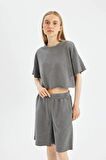 DeFacto Coool Loose Fit Kalın Kumaş Basic Kısa Kollu Tişört D1179AX24SMGR211