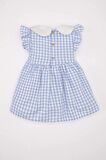 DeFacto Kız Bebek Kareli Kısa Kollu Poplin Elbise D3466A524HSBE316