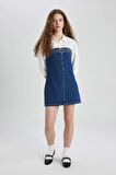 DeFacto Fashion Fit Straplez Jean Mini Elbise C5658AX24SPNM34