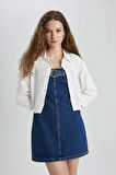 DeFacto Fashion Fit Straplez Jean Mini Elbise C5658AX24SPNM34