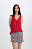 DeFacto Fall in Love Pijama Takımı Kolsuz Üst Şort B8682AX24SMWT46