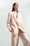 DeFacto Regular Fit Kruvaze Yaka Keten Karışımlı Düğmeli Blazer Ceket Z8528AZ24SMBG155