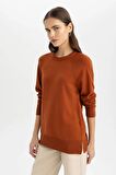 DeFacto Regular Fit Yumuşak Dokulu Bisiklet Yaka Reglan Kol Basic Düz Triko Kazak I6913AZ24WNOG69