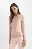 DeFacto Regular Fit Yumuşak Dokulu Bisiklet Yaka Basic Düz Triko Kazak F7091AZ24WNBR476