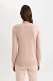 DeFacto Regular Fit Yumuşak Dokulu Bisiklet Yaka Basic Düz Triko Kazak F7091AZ24WNBR476