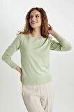 DeFacto Regular Fit Bisiklet Yaka Basic Kazak F7091AZ24WNGN1179
