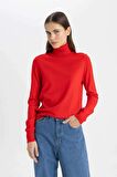 DeFacto Regular Fit Yumuşak Dokulu Balıkçı Yaka Basic Düz Triko Kazak H1651AZ24WNRD227